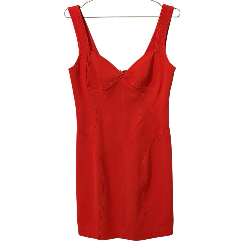Diane Von Furstenburg DVF Red Bodycon Mini Cocktail Dress, Size 10